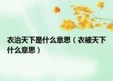 衣治天下是什么意思（衣被天下什么意思）
