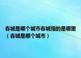 春城是哪个城市春城指的是哪里（春城是哪个城市）
