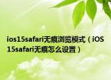 ios15safari无痕浏览模式（iOS15safari无痕怎么设置）