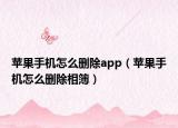 苹果手机怎么删除app（苹果手机怎么删除相簿）