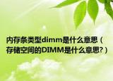 内存条类型dimm是什么意思（存储空间的DIMM是什么意思?）