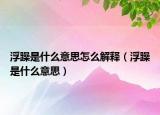 浮躁是什么意思怎么解释（浮躁是什么意思）