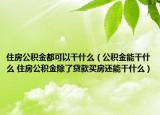 住房公积金都可以干什么（公积金能干什么 住房公积金除了贷款买房还能干什么）