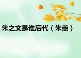 朱之文是谁后代（朱薰）