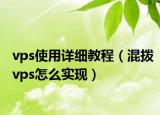 vps使用详细教程（混拨vps怎么实现）
