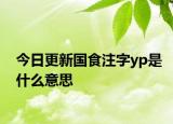 今日更新国食注字yp是什么意思