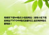 有哪些下载txt格式小说的网站（谁有小说下载的网站?TXTCHM格式的都可以,最好两种格式都有的）