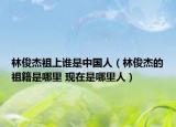 林俊杰祖上谁是中国人（林俊杰的祖籍是哪里 现在是哪里人）