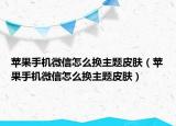 苹果手机微信怎么换主题皮肤（苹果手机微信怎么换主题皮肤）