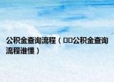 公积金查询流程（﻿﻿公积金查询流程谁懂）