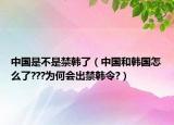 中国是不是禁韩了（中国和韩国怎么了???为何会出禁韩令?）