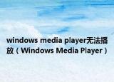 windows media player无法播放（Windows Media Player）