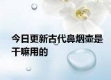 今日更新古代鼻烟壶是干嘛用的
