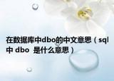 在数据库中dbo的中文意思（sql中 dbo  是什么意思）