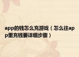 app的钱怎么充游戏（怎么往app里充钱要详细步骤）