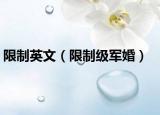 限制英文（限制级军婚）