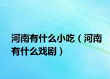 河南有什么小吃（河南有什么戏剧）