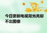 今日更新电视背光亮却不出图像