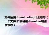文件后缀downloading什么意思（一个文件,扩展名是download是什么意思）