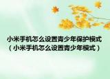 小米手机怎么设置青少年保护模式（小米手机怎么设置青少年模式）