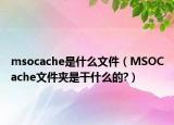 msocache是什么文件（MSOCache文件夹是干什么的?）