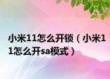 小米11怎么开锁（小米11怎么开sa模式）