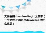 文件后缀downloading什么意思（一个文件,扩展名是download是什么意思）