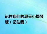 记住我们的夏天小提琴版（记住我）