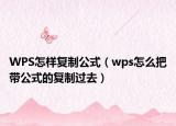 WPS怎样复制公式（wps怎么把带公式的复制过去）