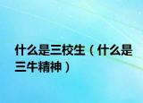 什么是三校生（什么是三牛精神）