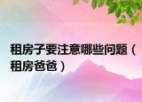 租房子要注意哪些问题（租房爸爸）