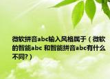 微软拼音abc输入风格属于（微软的智能abc 和智能拼音abc有什么不同?）