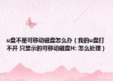 u盘不是可移动磁盘怎么办（我的u盘打不开 只显示的可移动磁盘H: 怎么处理）