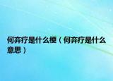 何弃疗是什么梗（何弃疗是什么意思）