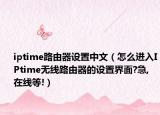 iptime路由器设置中文（怎么进入IPtime无线路由器的设置界面?急,在线等!）
