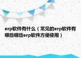 erp软件有什么（常见的erp软件有哪些哪些erp软件方便使用）