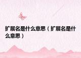 扩展名是什么意思（扩展名是什么意思）