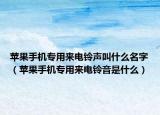 苹果手机专用来电铃声叫什么名字（苹果手机专用来电铃音是什么）