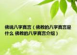 佛说八字真言（佛教的八字真言是什么 佛教的八字真言介绍）