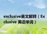 exclusive英文解释（Exclusive 英语单词）