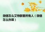 微信怎么艾特群里所有人（微信怎么炸屎）