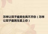 怎样让双子座男生离不开你（怎样让双子座男生爱上你）