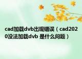 cad加载dvb出现错误（cad2020没法加载dvb 是什么问题）