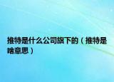 推特是什么公司旗下的（推特是啥意思）