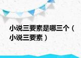 小说三要素是哪三个（小说三要素）