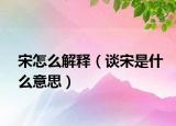 宋怎么解释（谈宋是什么意思）