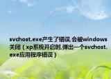 svchost.exe产生了错误,会被windows关闭（xp系统开启时,弹出一个svchost.exe应用程序错误）