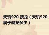 天玑920 骁龙（天玑920属于骁龙多少）