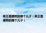 雍正是康熙的哪个儿子（雍正是康熙的哪个儿子）