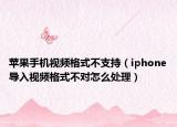 苹果手机视频格式不支持（iphone导入视频格式不对怎么处理）